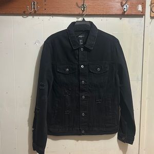 Black Distressed Denim Jacket